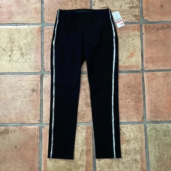 Karen Kane Pants - 🔷 KAREN KANE NEW Tuxedo Black Silver Stripe Ankle Pant XS